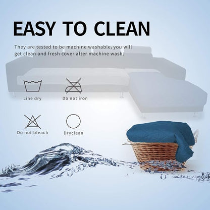 Easy-Going Sectional Couch Covers for Dogs L Shape Sofa Cover Reversible Sofa Slipcover Chaise Lounge Cover Furniture Protector Cover for Pets Dog Cat (42 x 52 inches, Peacock Blue/Peacock Blue) | Soft Sofa Slipcover For Dogs, Fits Left/Right Chaise Lo...