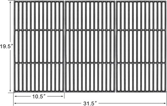 Hisencn Cooking Grates for Home Depot Chargriller 1624 Smokin' Champ Charcoal Grill Horizontal Smoker, Cast Iron Solid Rod Grill Cooking Grid Replacement Parts, 19 1/2 inch, 3 Pack