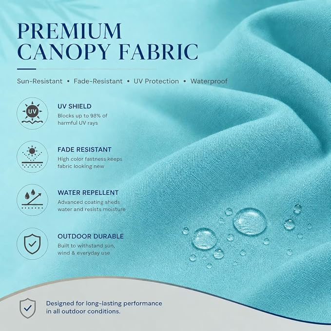 10ft Patio Umbrella, 3-Tier Vented Outdoor Table Umbrella with 8 Sturdy Fiberglass Ribs, Windproof Market Umbrella with Push Button Tilt and Crank, UV Protection for Deck, Pool, Sky Blue