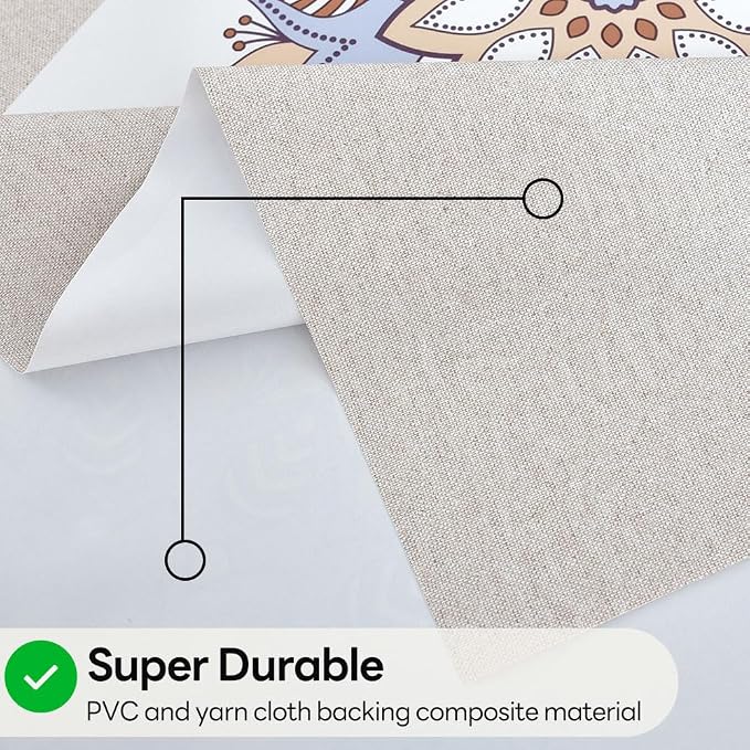 Wipeable Waterproof Tablecloth Vinyl Tablecloths for Rectangle Tables Heavy Duty PVC Tablecloth for Kitchen Dining Table (Flowers-1, 54'' x 84'')