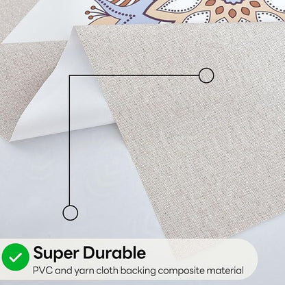 Wipeable Waterproof Tablecloth Vinyl Tablecloths for Rectangle Tables Heavy Duty PVC Tablecloth for Kitchen Dining Table(Flowers-1, 54'' x 72'')