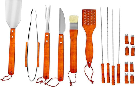 Home-Complete BBQ Grill Tools Set Collection - Barbecue Accessories with Case