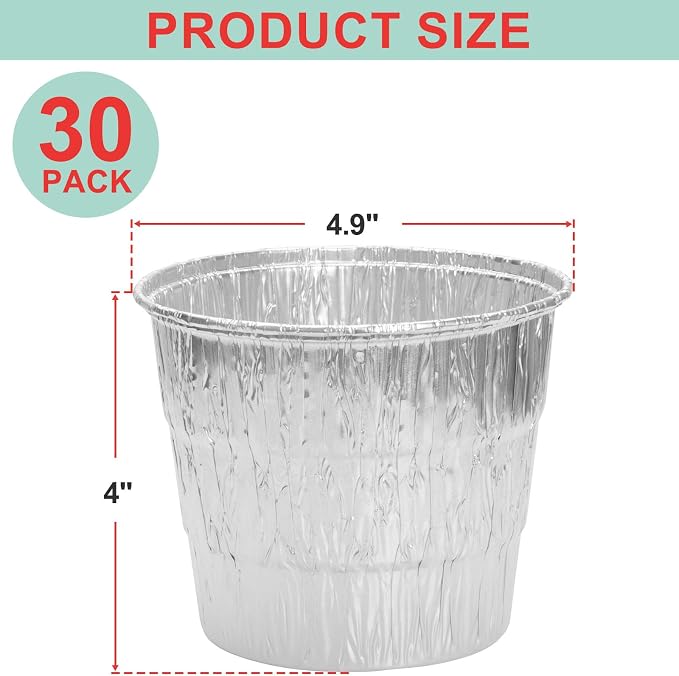 30 Packs BAC407 Grease Bucket Liner for Traeger Pro 575/870 Grill Tray liner, Traeger Ironwood 650/885 Bucket Liner Accessories,Traeger Drip Tray liner 20, 22, 34 Series Pellet Grill,4.9" x 4"