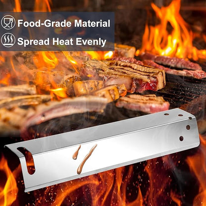 Criditpid Grill Replacement Parts for 3-Burner Walmart Expert Grill XG10-101-002-02, Stainless Steel Heat Plates & Burner Tubes Kit for Walmart Expert Grill GBC2016WRS.