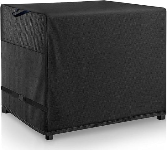 Outdoor Bar Cover Heavy Duty Waterproof Cover For Wicker with 54 inch Outdoor Utility Cart and Storage Cabinet Black