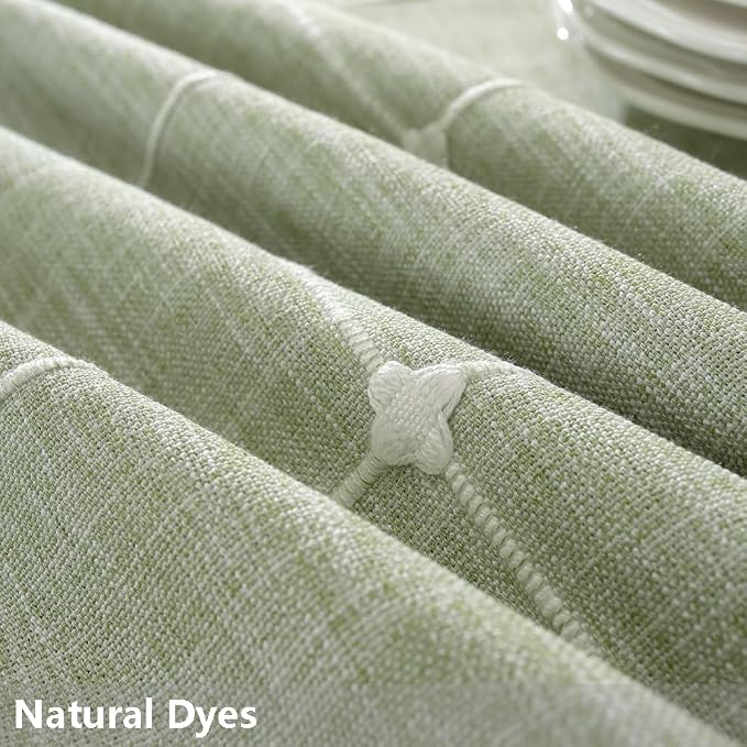 TruDelve Round Tablecloth 60 Inch Green Fabric Farmhouse Cloth Tablecloths Circle Outdoor Picnic Table Cloth Round Cover (Green,60",Round)