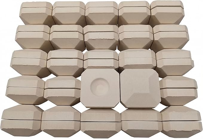 50-Pack Ceramic Briquettes 2 by 2" Replacement for Lynx L27, 2BR27FR, L30, Lynx, CS30 and Others