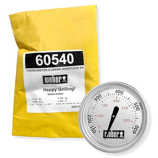 Weber 60540 Charcoal, Spirit, Q Grill Replacement Thermometer, 1-13/16" Diameter