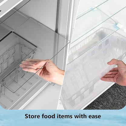 Electactic 4.5 Cu.Ft Mini Fridge with Freezer, 2-Door Compact Refrigerator With 2 Removable Shelves, 3 Level Adjustable Thermostat, Quiet Efficient for Kitchen, Office, Dorm, Apartment-Premium Grey