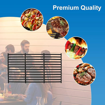 Cast Iron Grill Grates for Char-Griller 1733 Smokin' Champ | Charcoal Grill Horizontal Smoker Grates,Cooking Grate Replacement Parts for Chargriller 1624 2735 1722 Set of 3