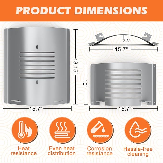 Flame Broiler Kit for Pit Boss Platinum KC Combo Charleston 1020 Pellet Smoker Grills Heat Deflector Diffuser for PB1285KC PB1020NX, Includes 60355 Flame Broiler Main Plate and 31141 Slide Cover