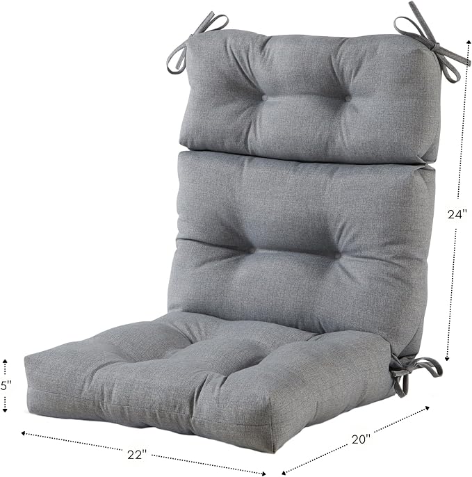Greendale Home Fashions Cement 44'' x 22'' Outdoor High Back Chair Cushion