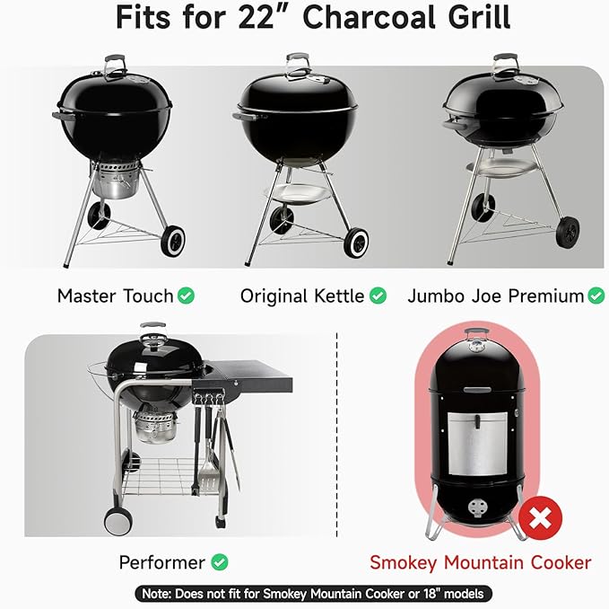 SHINESTAR Hinged Grill Grate, Fits for Weber 22" Charcoal Grills, 21.5" BBQ Cooking Grate Compatible with Original Kettle, Master Touch, Performer, and Jumbo Joe Premium