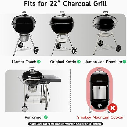 SHINESTAR Hinged Grill Grate, Fits for Weber 22" Charcoal Grills, 21.5" BBQ Cooking Grate Compatible with Original Kettle, Master Touch, Performer, and Jumbo Joe Premium