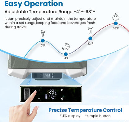 Alpicool Car Refrigerator 12 Volt Refrigerator 46 Quart Portable Freezer 12V Car Fridge Portable Fridge Freezer 12/24V DC 110~240 Volt AC for Truck RV Camper SUV Electric Cooler for Camping -4℉-68℉