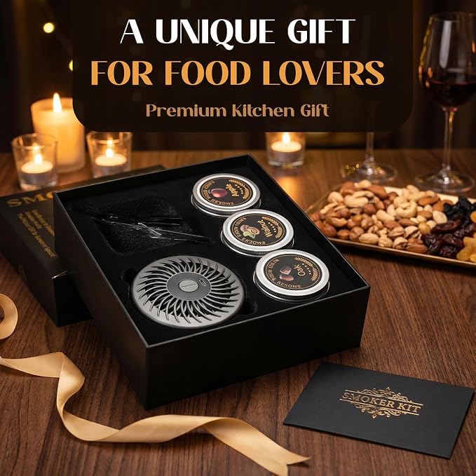Umimile Electric Cocktail Smoker Kit, USB-C Rechargeable Torch-Free Whiskey Smoker for Cocktails and Food, Adjustable Smoke Control, Glass Cover, Wood Tray, 6 Wood Chips (5.91 inches)