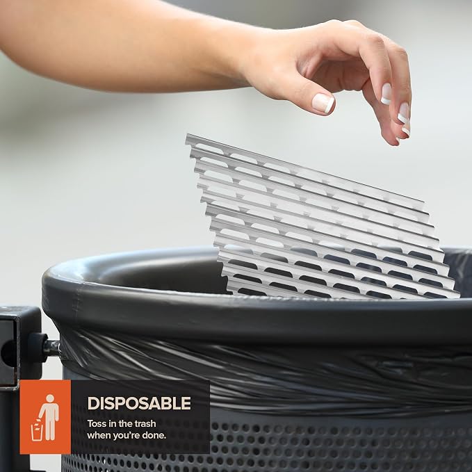 Stock Your Home 12 Pack Aluminum Grill Grate Liners, 12" x 20" No Mess Foil Disposable Grill Toppers for Outdoor Charcoal BBQs, Grilling Accessories