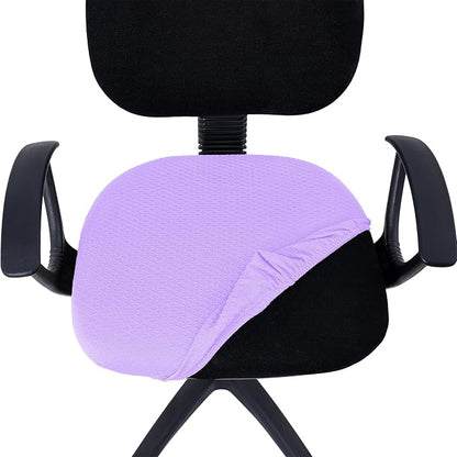 Smiry Office Computer Chair Seat Covers for Desk, Anti-dust Protector | Stretch Jacquard Removable Washable Desk Chair Seat Cushion Protectors, Lavender