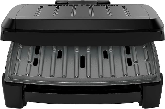 George Foreman® Fully Submersible™ Grill, NEW Dishwasher Safe, Wash the Entire Grill, Easy-to-Clean Nonstick, Black/Grey (Pack of 2)