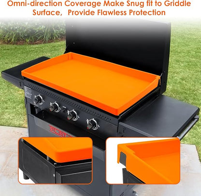 Silicone Griddle Mat Cover for Blackstone,All-Encompassing Coverage Heavy Duty Food Grade Silicone Grill Mat Cover, Nice Choice for Blackstone Griddle Protective Accessories (Orange-36inch)