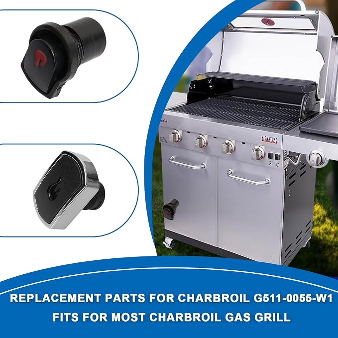 G511-0055-W1 5-Outlets Grill Igniters for Charbroil Electronic Ignition Module Replacement Kit w/Wires and 2 Push Buttons for Charbroil Surefire Ignition Systems
