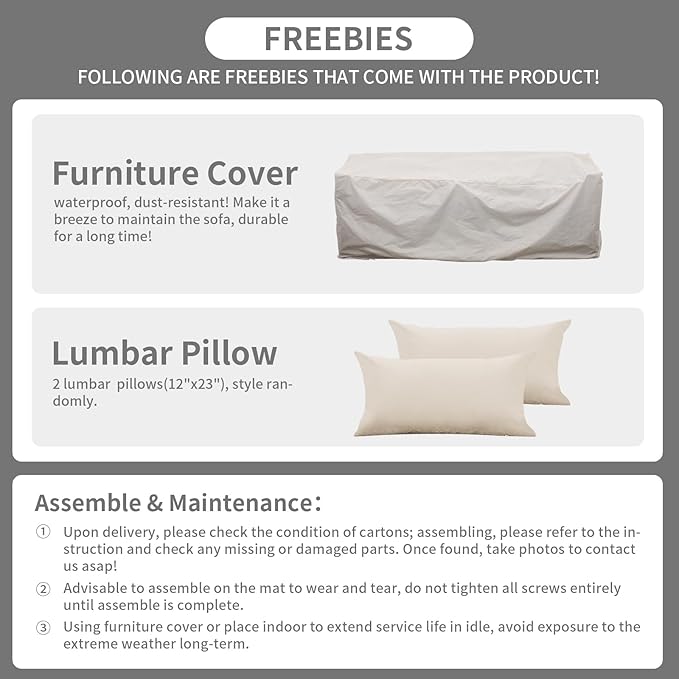 Rattaner Patio Furniture 3-seat Sofa Wicker Outdoor Furniture Outdoor Couch Deep Seat Hight Backrest Waterproof Cover Anti-Slip Cushions, Khaki