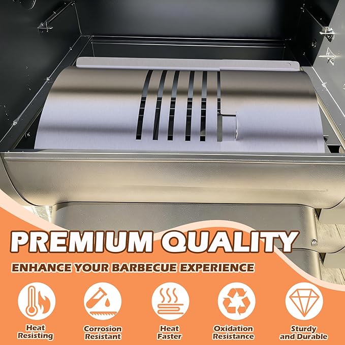 PB500NX Flame Broiler Kit Replacement Parts for Pit Boss Lexington 500/540/550 Series Pellet Smoker Grills, Grill Main Plate and Slide Cover for Pit Boss PB500SP PB550G Wood Pellet Grill Accessories