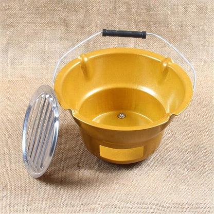 BBQ Grill Outdoor Japanese Style Charcoal Barbecue Grill Thickening Small Stove Home Outdoor Mini BBQ Mud Roast Meat Charbroiler Tool (Color : den stove) (den Stove)