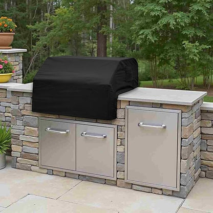 Covers & All Built-in Grill Cover for Outdoor Grill – Heavy Duty 12 oz Waterproof Built-in BBQ Grill Cover, PVC-Coated Polyester with Elastic Hem for Snug Fit (40.5 x 26.75 x 22.25 inches, Black)