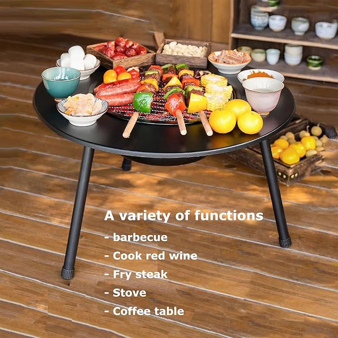 Barbecue Charcoal Grill,Folding Portable Dual use small bbq,Mini Outdoor Garden Barbecue Meat Rack for Backyard,Cooking,Camping and Parties (25.6IN)