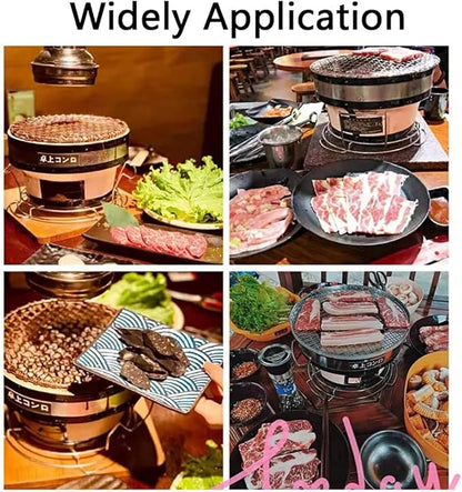 Round Table Top Charcoal Grill, Japanese Ceramic Clay BBQ Grill, Portable Barbecue Stove, Indoor Outdoor Charcoal Cooker,Charcoal Grill