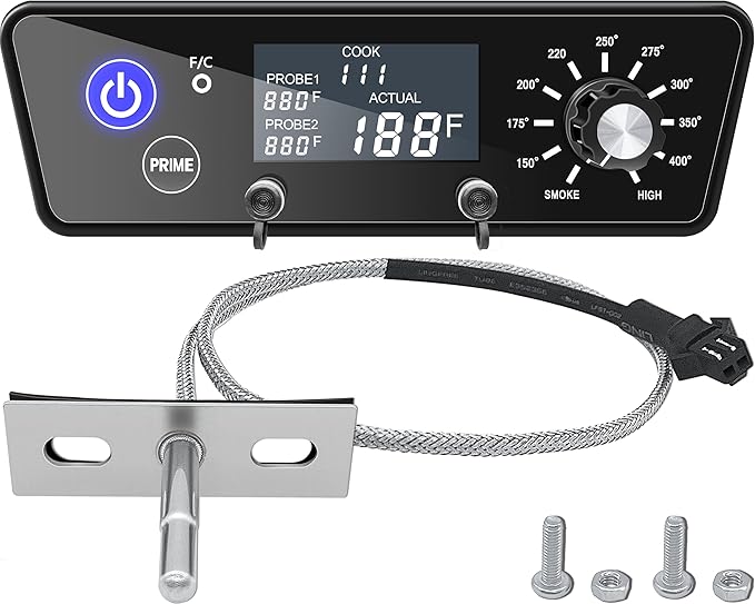Upgraded Digital Trapezoid Controller Kit for Pit Boss Vertical Pellet Smokers - Compatible with PBV3P1/PBV4PS1/PBV5P1 Series Vertical Smoker,Comes with RTD Temperature Probe Sensor