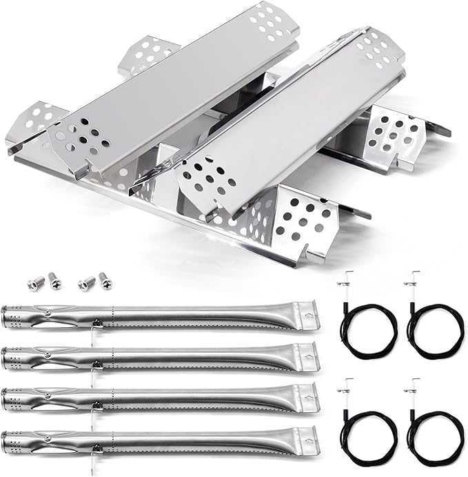 Replacement Parts for Nexgrill 720-0830X 720-0888S, 4-Pack Grill Burners Igniters Flame Tamers Kit Replacement for Nexgrill 4 Burner 720-0830X Gas Grill