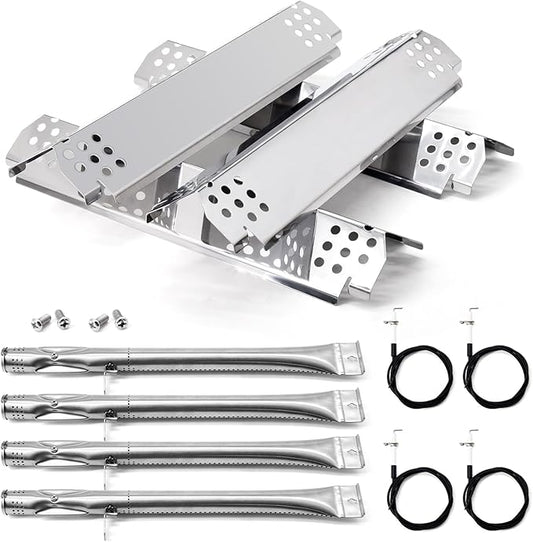 Replacement Parts for Nexgrill 720-0830X 720-0888S, 4-Pack Grill Burners Igniters Flame Tamers Kit Replacement for Nexgrill 4 Burner 720-0830X Gas Grill