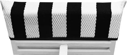 COTTON CRAFT Beach Lounge Chair Cover – 2 Pack Euro Spa Waffle Terry Towel Cabana Stripe Pool Chair Cover - 100% Cotton - 450 GSM Absorbent Quick Dry - Oversized 32 W x 82 L x 7 inch Pocket - Black