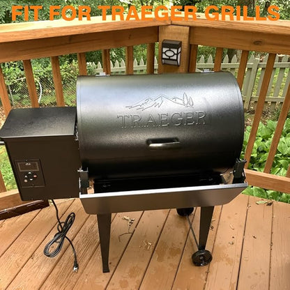 Folding Front Shelf for Traeger Pro 22, Pro 575, and Ironwood 650 Pellet Grills – BAC362 Grill Accessory, 25" x 12", Heavy-Duty Steel Table with 60 lb Support, Foldable Prep and Storage Station