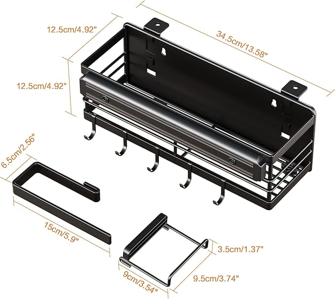 LIVOD Griddle Caddy - Magnetic Tool Holder for Blackstone Grills (17"-36") with Paper Towel Holder & Knife Rack
