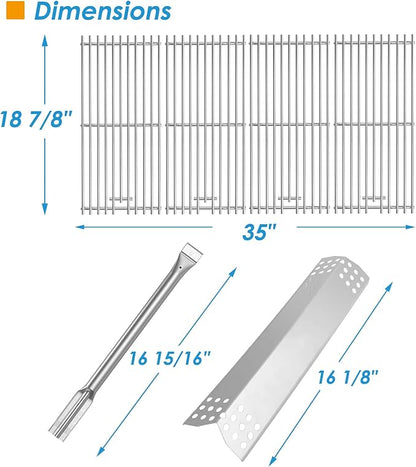 740-0781 Grill Parts for KitchenAid 740-0781 750-0781 720-0856V 720-0856, Cooking Grate, Heat Plate & Burner Kit for Kitchenaid Grill Replacement Parts 740-0781 NEX13000399A0