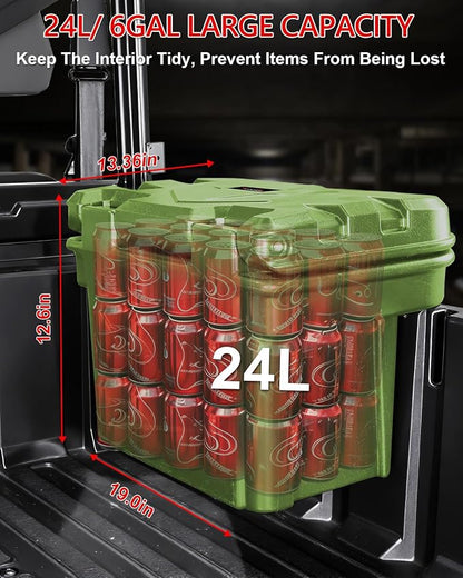 StarknightMT UTV Bed Box 6 GAL Waterproof Cargo Storage Compatible with Polaris General 1000 2016-2023 Ranger/XP 1000 900 570 500 Accessories Parts SXS Tool Box