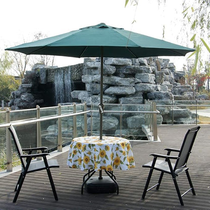 EHouseHome Outdoor and Indoor 60inch Round Tablecloth with Umbrella Hole and Zipper, Waterproof Zippered Patio Cloths, Spring/Summer Table Covers for Backyard Circular Table/BBQs/Picnic