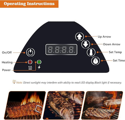 Replacement Part 9907160014 Digital Control Panel & Part 9907120011 800 Watt Heating Element for Masterbuilt Electric Smokers