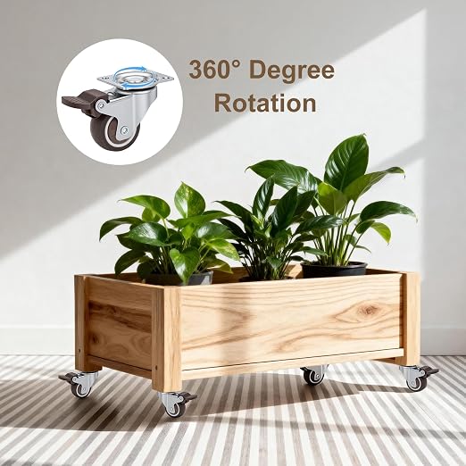 Nefish 1.5 Inch Caster Wheels Rubber Castor with Brake 360 Degree Rotation Top Plate Swivel Casters for Furniture, Table and Toolbox, 300 Pounds Capacity for Set of 4 (Free Screws and Screwdriver)