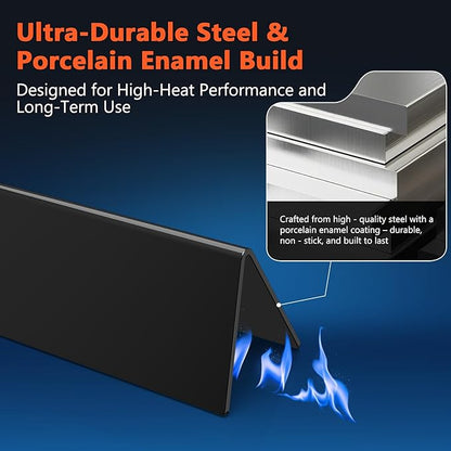 QuliMetal 24.5" Porcelain Steel Flavorizer Bars for Weber Genesis 300 Series (2007–2010) with Side Control Knobs – Fits E310, E320, S310, S320, EP310, EP320, Replacement for Weber 7539 7540