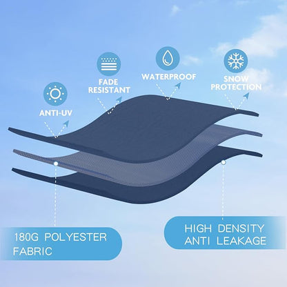 GREEN PARTY 13 ft Outdoor Patio Umbrella, Large Rectangular Table Umbrellas | Double-Sided, UV & Fade Resistant Canopy for Deck Poolside Garden Backyard, Market Umbrella with Crank & 1.5" Pole, Navy Blue
