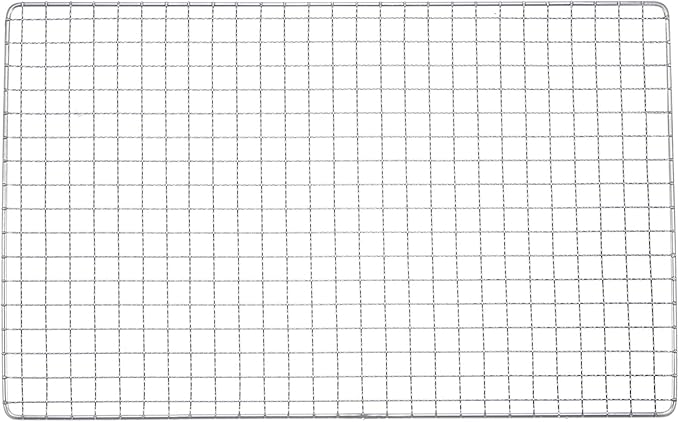 HARFINGTON Square BBQ Grill Net 15.4"x9.4" Stainless Steel Cross Wire Barbecue Mesh Mat for Baking Smoking Charcoal Grilling Roasting