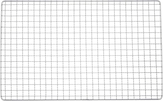 HARFINGTON Square BBQ Grill Net 15.4"x9.4" Stainless Steel Cross Wire Barbecue Mesh Mat for Baking Smoking Charcoal Grilling Roasting