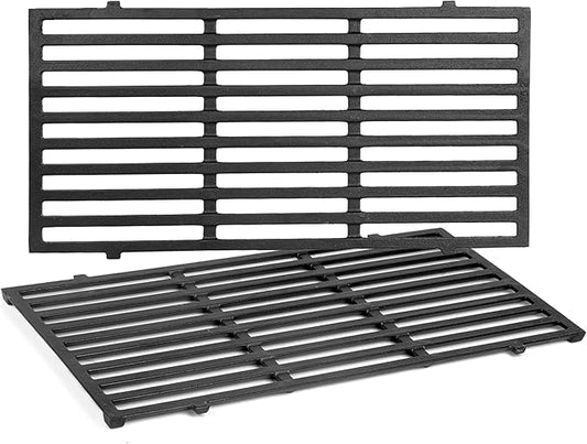 7637 Cast Iron Grill Grates, Compatible with Weber Spirit 200 (2013–2017 Front Control) & Spirit II 200 Series GS4 (2018+), Fits E-210, S-210, E-220, 17.5" x 10.2", 2-Pack