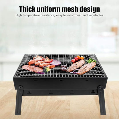 Alvinlite Barbecue Grill Stainless Steel - Kabab Grill Folding Camping Grill BBQ for Shish Kabob Grill Cooking Small Grill Portable Charcoal Tabletop Grill Barbecue