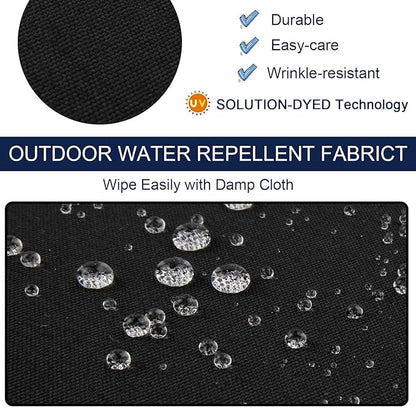 NettyPro Outdoor Cushion Slipcovers Waterproof 4 Pack Patio Chair Seat Cushion Covers with Zipper and Tie, 24 x 22 x 4 Inch, Replacement Cover Only, Black