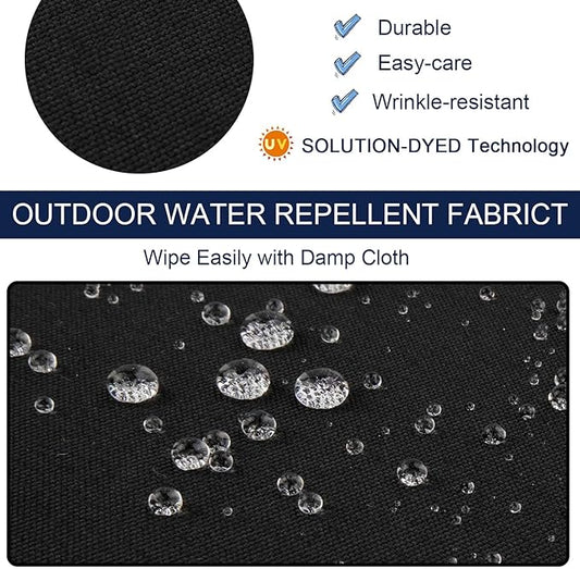 NettyPro Outdoor Cushion Slipcovers Waterproof 4 Pack Patio Chair Seat Cushion Covers with Zipper and Tie, 24 x 22 x 4 Inch, Replacement Cover Only, Black